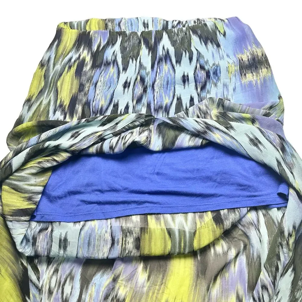 Rory Beca | Women | 100% Silk Ikat Print Jersey Lined Summer Maxi Dress | Large